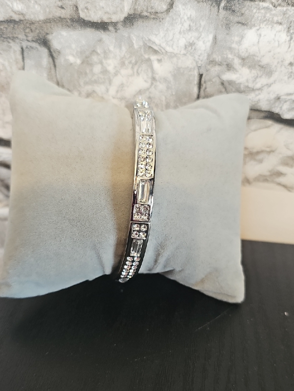 Silver Crystal Bangle Bracelet - Park Lane
